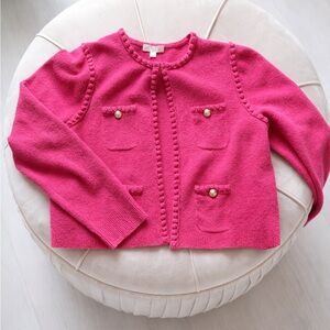J. Crew Women's Pink Odette Sweater Lady Jacket Size Large
